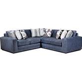 Sectional Sofa in Argo Ash Charcoal Grey Fabric